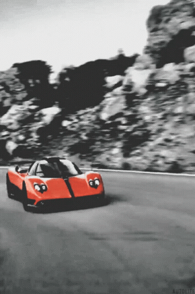 Red Sports Car Driving With Autolife GIF