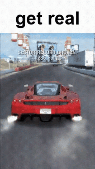Red Sports Car Driving With Get Real GIF