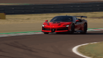 Red Sports Car On Race Track GIF