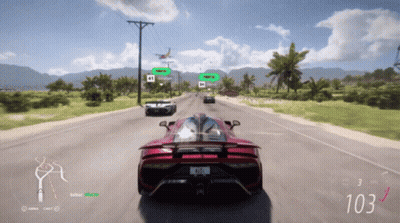 Red Sports Car With 103 On Screen GIF