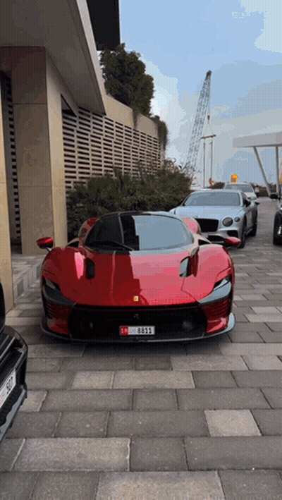Red Sports Car With SD License Plate GIF