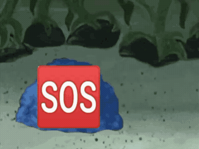 Red Square With SOS In White GIF