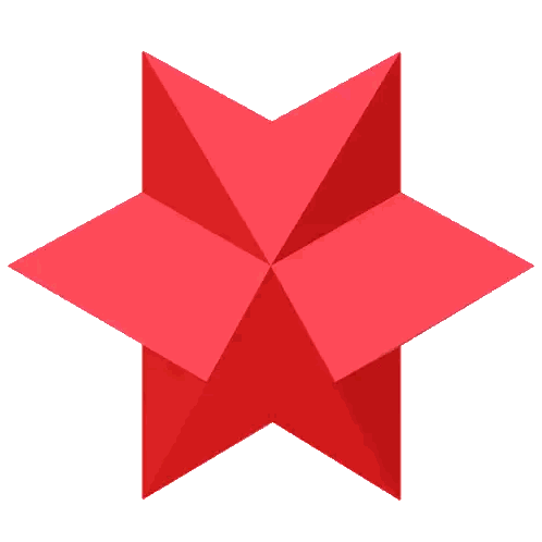 Red Star With Pink Diamond Sticker