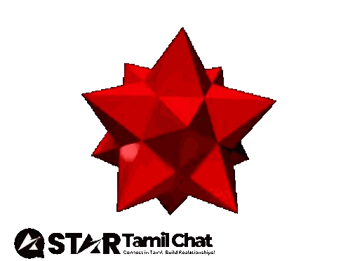 Red Star With Tamil Logo Sticker