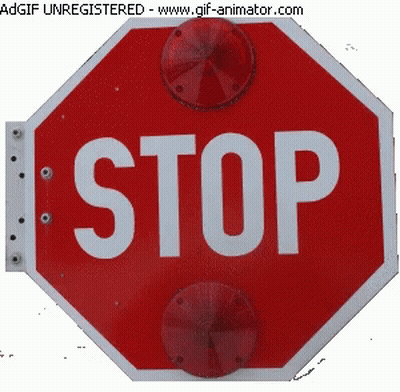 Red Stop Sign With Red Light GIF