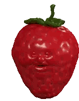 Red Strawberry With Face Sticker