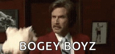 Red Suit Man Holding Dog Saying Bogey Boyz GIF
