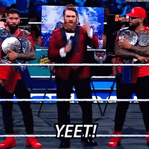 Red Suit Man Saying Yeet In Boxing Ring GIF