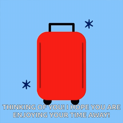 Red Suitcase Saying You Deserve Time Off GIF
