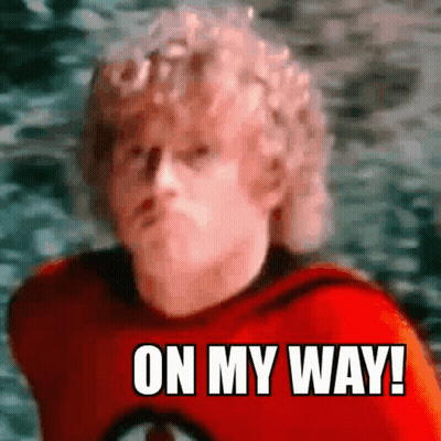 Red Superhero Man Saying On My Way GIF