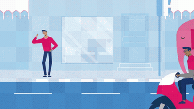 Red Sweater Man And Motorcycle Rider GIF