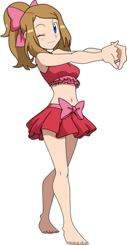 Red Swimsuit With Skirt GIF