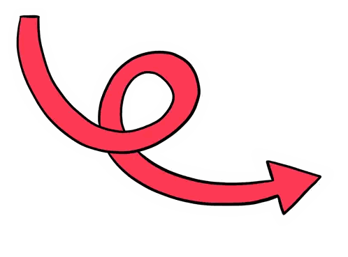 Red Swirl Arrow Pointing Right Sticker