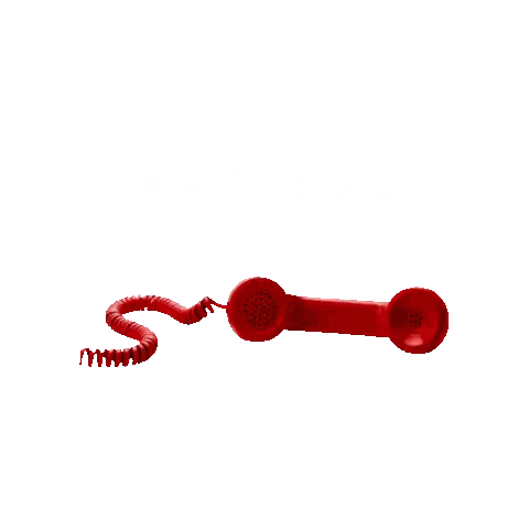 Red Telephone With Coiled Cord Sticker