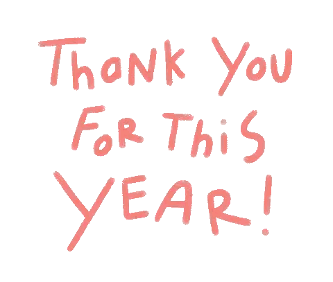 Red Thank You For This Year Sticker