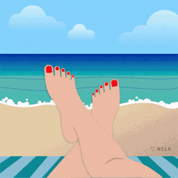 Red Toes Funny Beach GIF