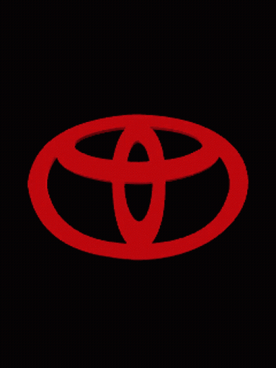 Red Toyota Logo On A Black Background GIF