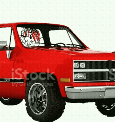 Red Truck With IStock Letters On Front GIF