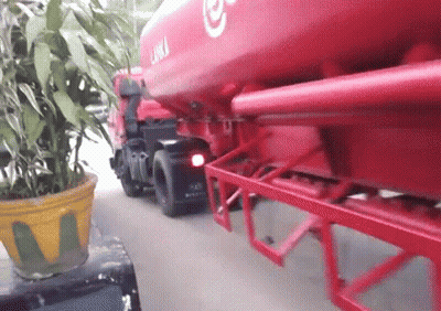 Red Truck With Letter C GIF