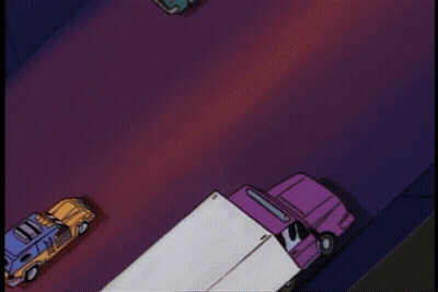 Red Umbrella Surrounded By Potted Flowers In Rain GIF