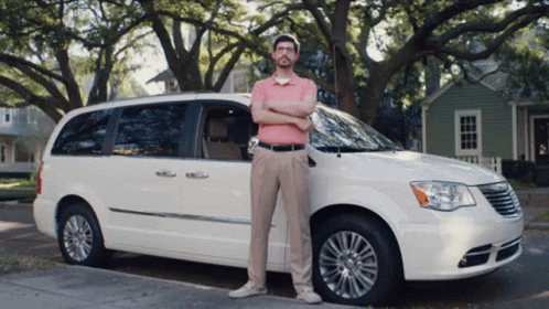 Red Van Driving With Swagger Wagon In Action GIF