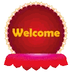 Red Welcome Circle Sticker