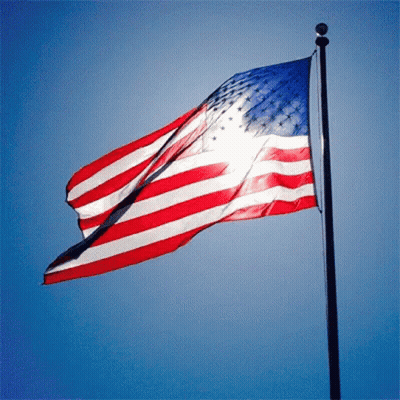 Red White And Blue American Flag Waving GIF