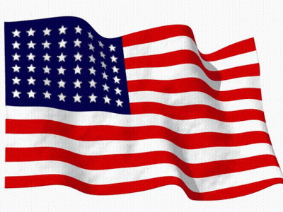Red White And Blue American Flag With Stars GIF
