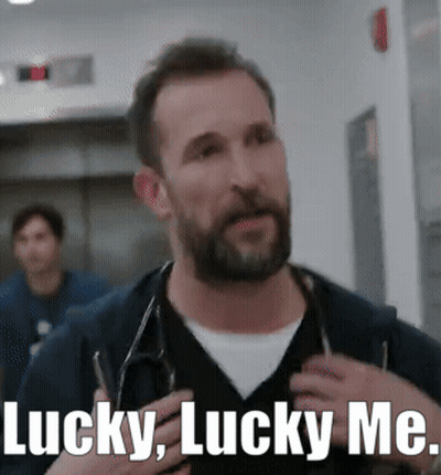 Red White And Blue Background With Word Lucky GIF