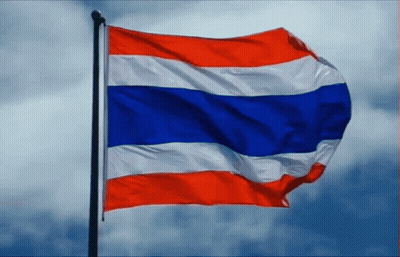 Red White And Blue Flag With Blue Sky GIF