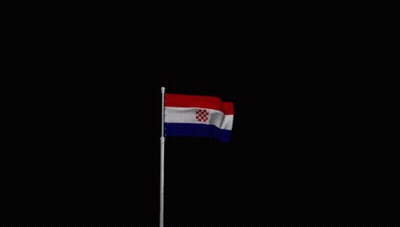 Red White And Blue Flag With Cross Waving GIF