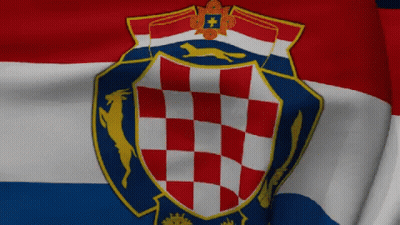 Red White And Blue Flag With Shield And Goat GIF