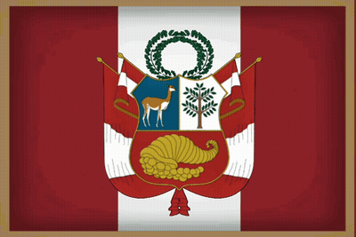 Red White And Blue Flag With Shield Deer And Tree GIF