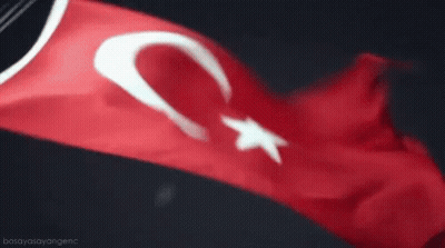 Red White And Blue Flag With Star Waving GIF