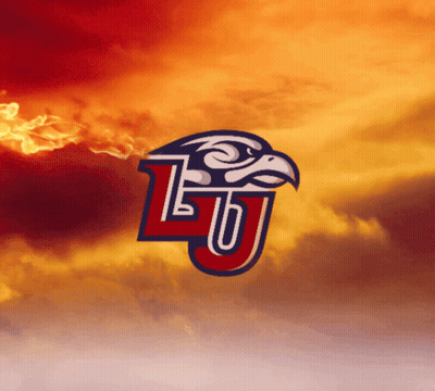 Red White And Blue LSU Logo With Fire Background GIF