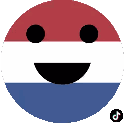 Red White And Blue Smiley Face With Black Eye Sticker