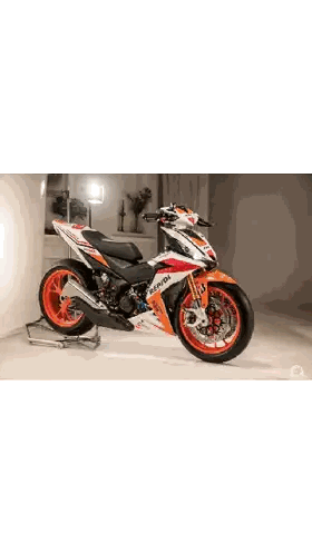 Red White And Orange Motorcycle Sticker