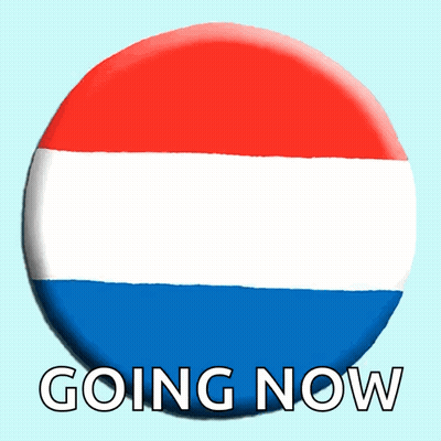 Red White Blue Circle Saying Going Now GIF