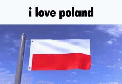 Red White Blue Flag Waving Saying I Love Poland