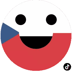 Red White Blue Smiley Face Sticker