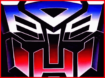 Red White Blue Transformer Logo With Red Border GIF