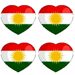 Red White Green Hearts With Yellow Sun Sticker