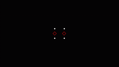 Red White Triangle On Black With Vertical Arrows GIF