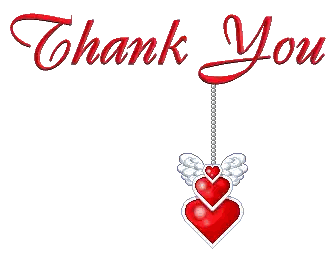 Red Winged Heart On String Thank You Card Sticker