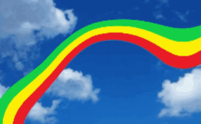Red Yellow Green Rainbow Blue Sky Clouds GIF