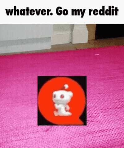 Reddit Logo On Pink Rug GIF