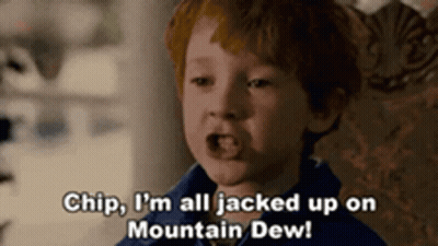 Redhead Boy Saying Chip I'm All Jacked Up On Mountain Dew GIF