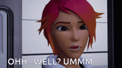 Redhead Cartoon Girl Saying Ohh Well Ummm GIF