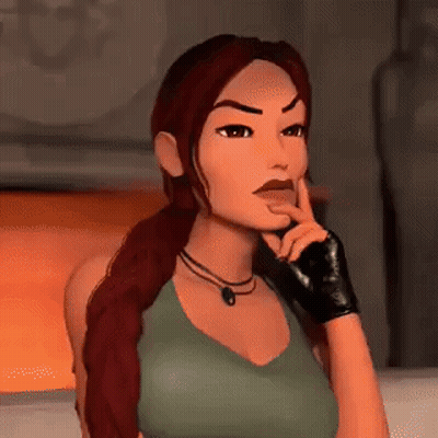 Redhead Cartoon Woman Hand To Face Looking At Camera GIF