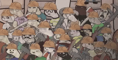 Redhead Cat-Ear Girl Thumbs Up By Books GIF